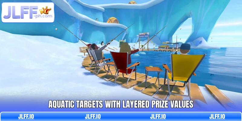 Aquatic targets with layered prize values