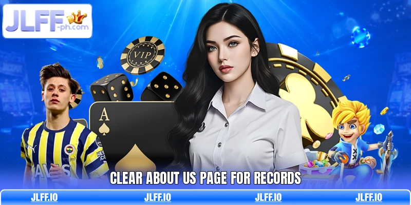 Clear about us page for records Clear about us page for records
